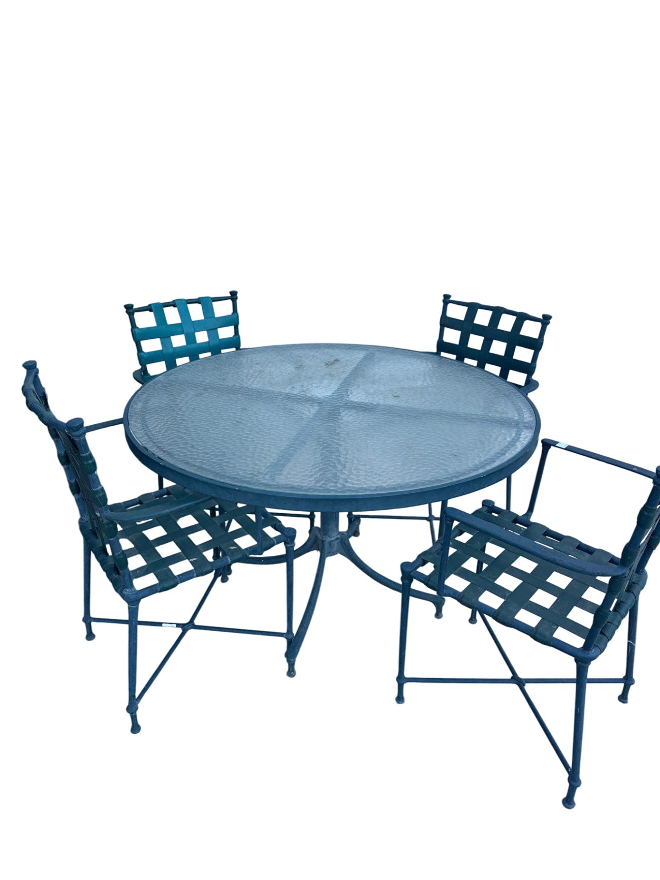 Vintage Brown Jordan Strap Collection Dining Table + 4 Chairs