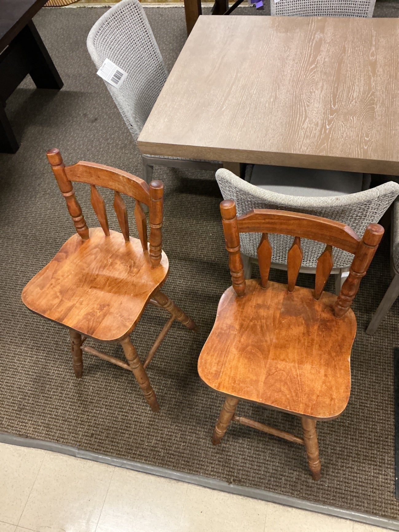 Outdoor Wooden Barstools (Pair) *SALE* AS IS