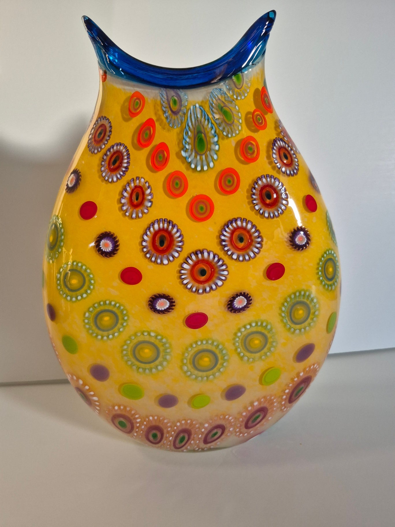 Murrini art glass vase, signed by the artist
