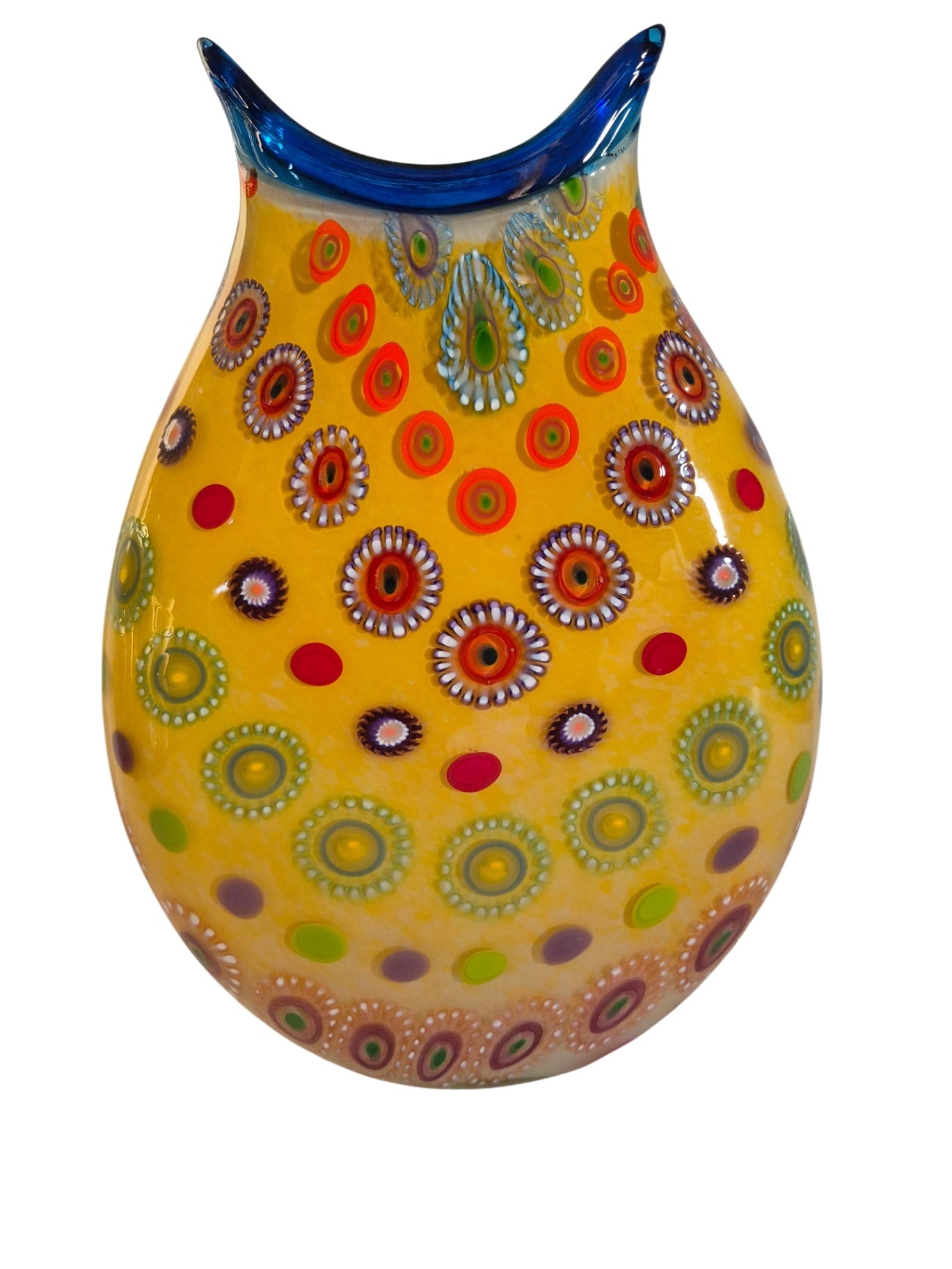 Murrini art glass vase, signed by the artist