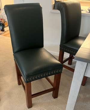 McKinley Leather Bar Stools (set of 3) 43" H x 28"W  x 21L