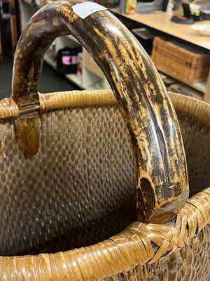 Early Chinese Market/Utility Basket 7.5" x 20.5" x 14.5"