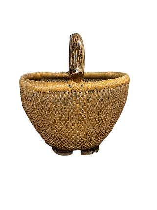 Early Chinese Market/Utility Basket 7.5" x 20.5" x 14.5"
