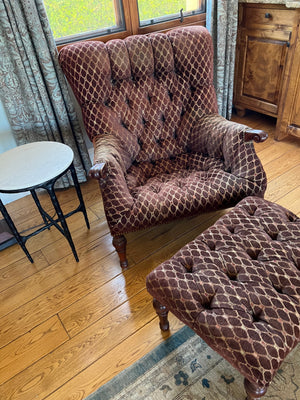 Stickley Leopold Tufted Chair & Ottoman
