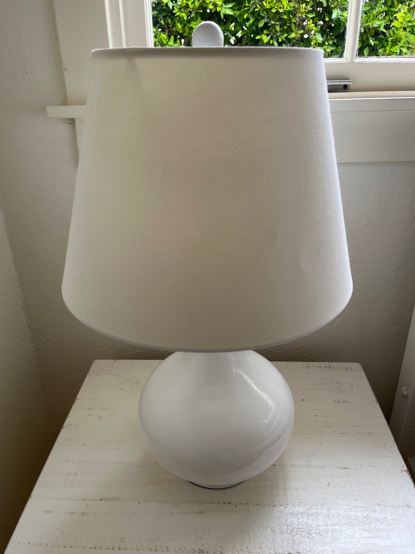 White Ceramic Table Lamps (pair)