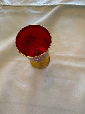 Ruby Red Bohemian-style Glass Goblets