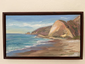 Signed painting of Malibu Coast 12x19