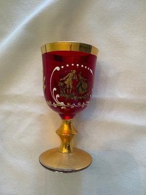 Ruby Red Bohemian-style Glass Goblets