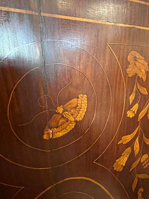Antique Victorian Marquetry Walnut Inlaid High Chest 66x35x20