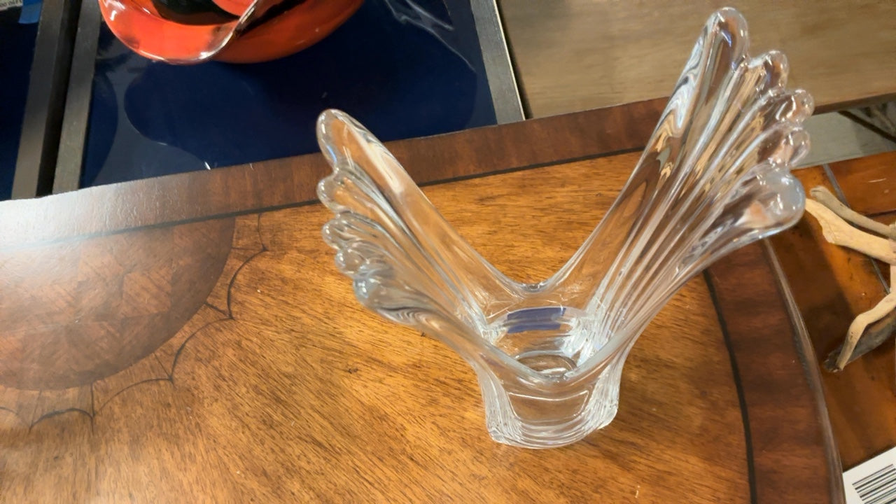 Vintage Pressed Glass Celery Vase Approx 13in