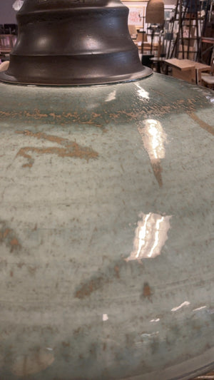 Celadon Studio Pottery Vessel Approx 16x20in