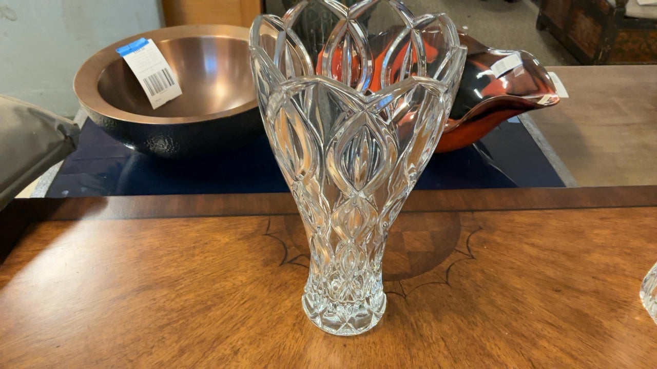 Vintage Lead Crystal Vase Approx 13in