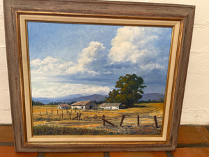 Farmhouse Painting Signed Peugh 33x28