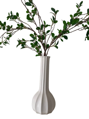 White Vase with Artificial Stems