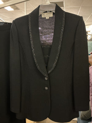 St. John Evening by Marie Gray Black Skirt & Blazer Size 6