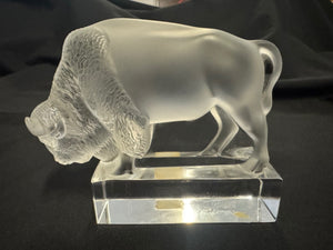 Lalique Paris France Crystal Bison Figurine