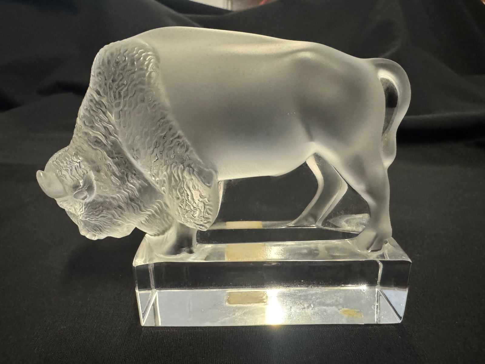 Lalique Paris France Crystal Bison Figurine