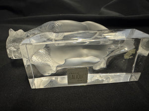Lalique Paris France Crystal Bison Figurine