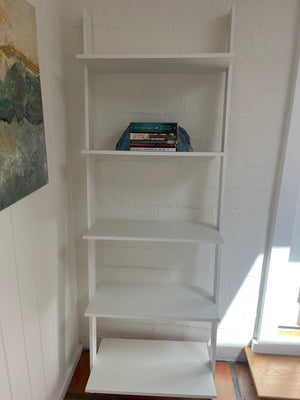White Wood Wall Ladder Bookshelf 24x10x72