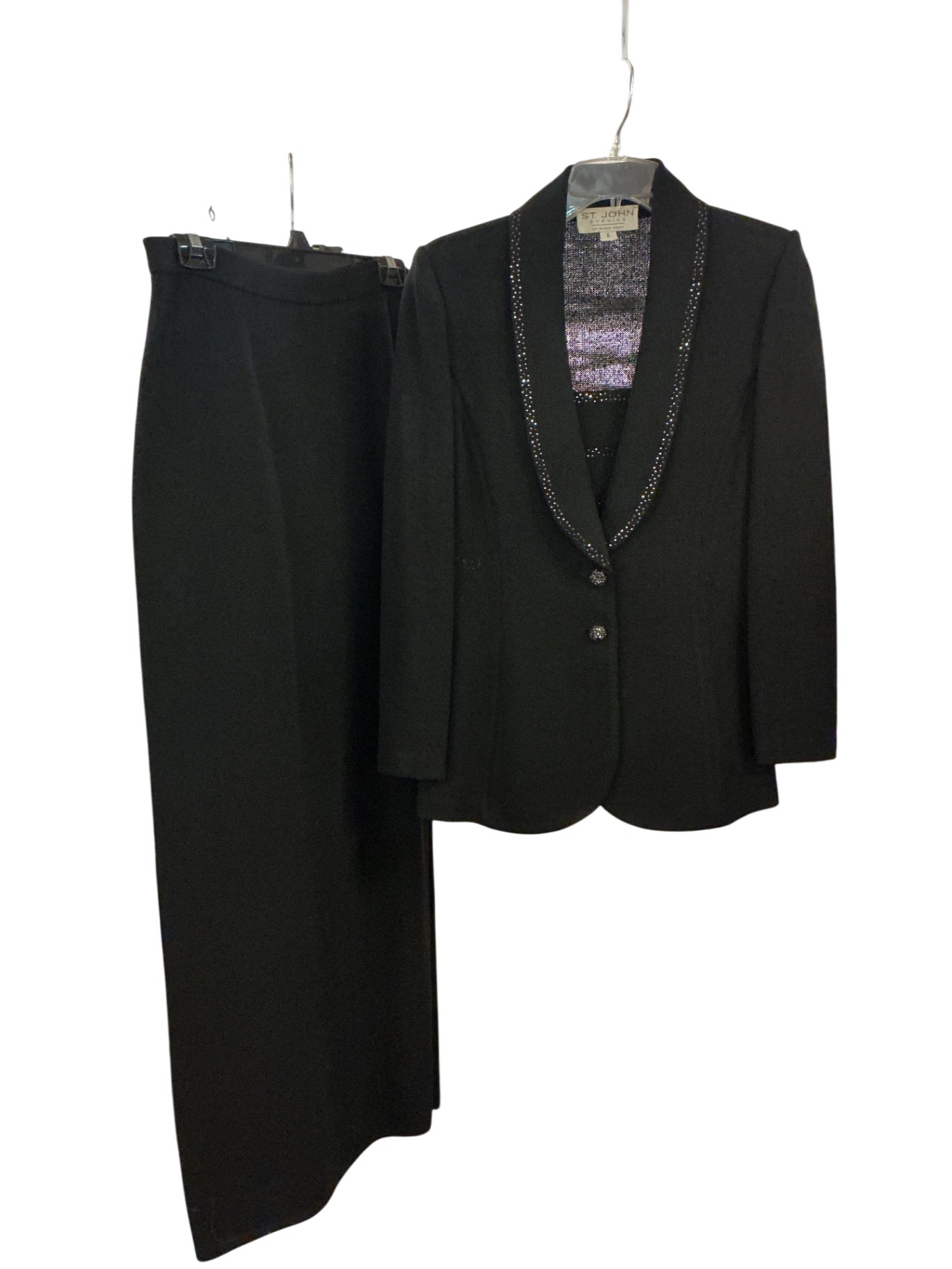 St. John Evening by Marie Gray Black Skirt & Blazer Size 6