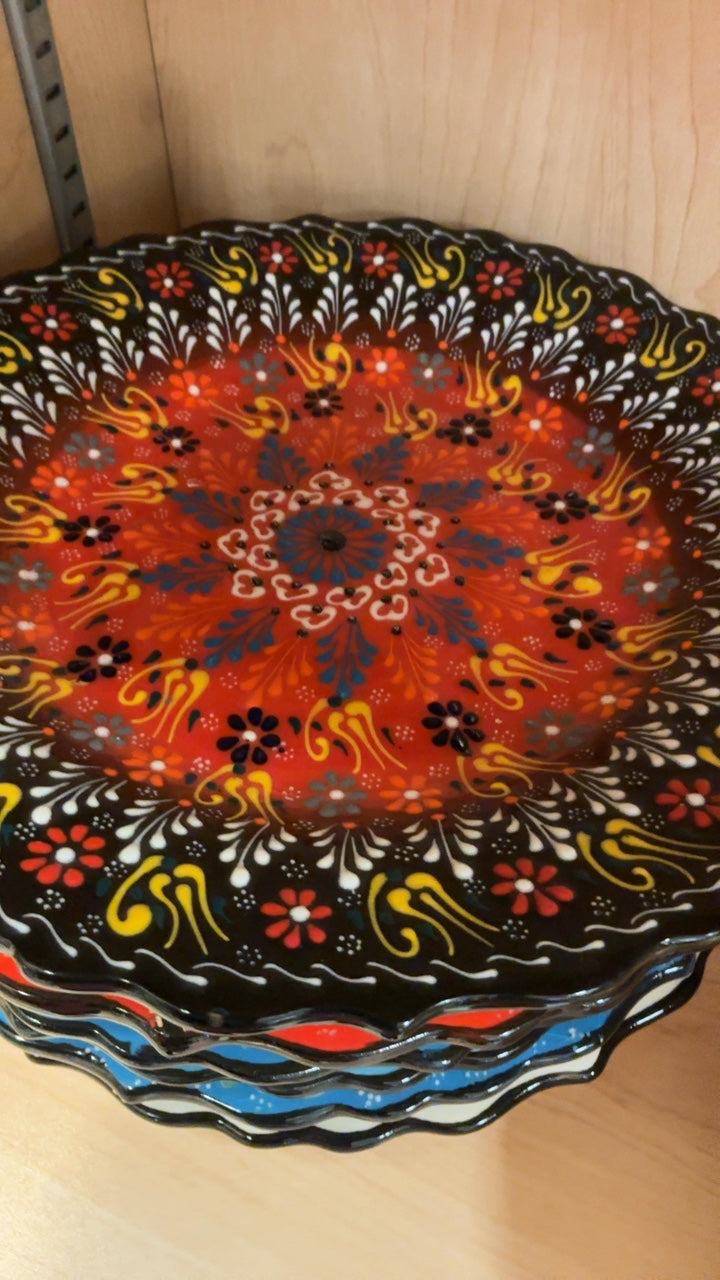 Hand Painted Turkish Floral Plate Approx 10in