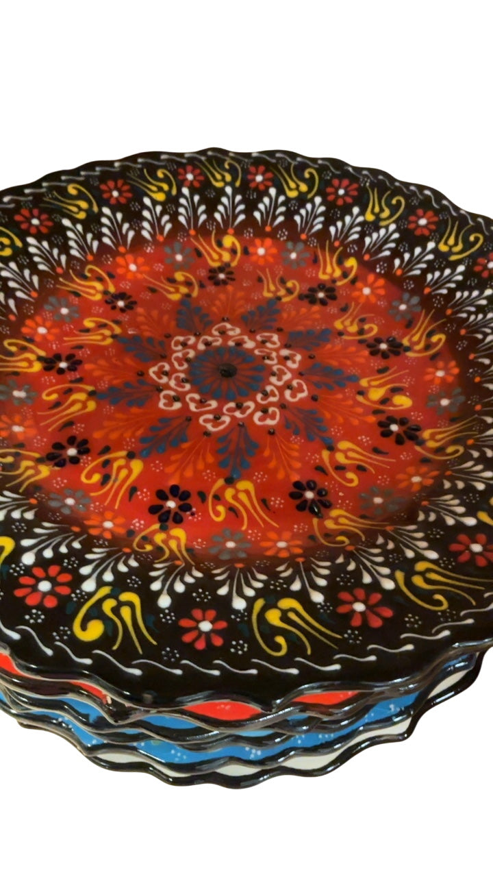 Hand Painted Turkish Floral Plate Approx 10in