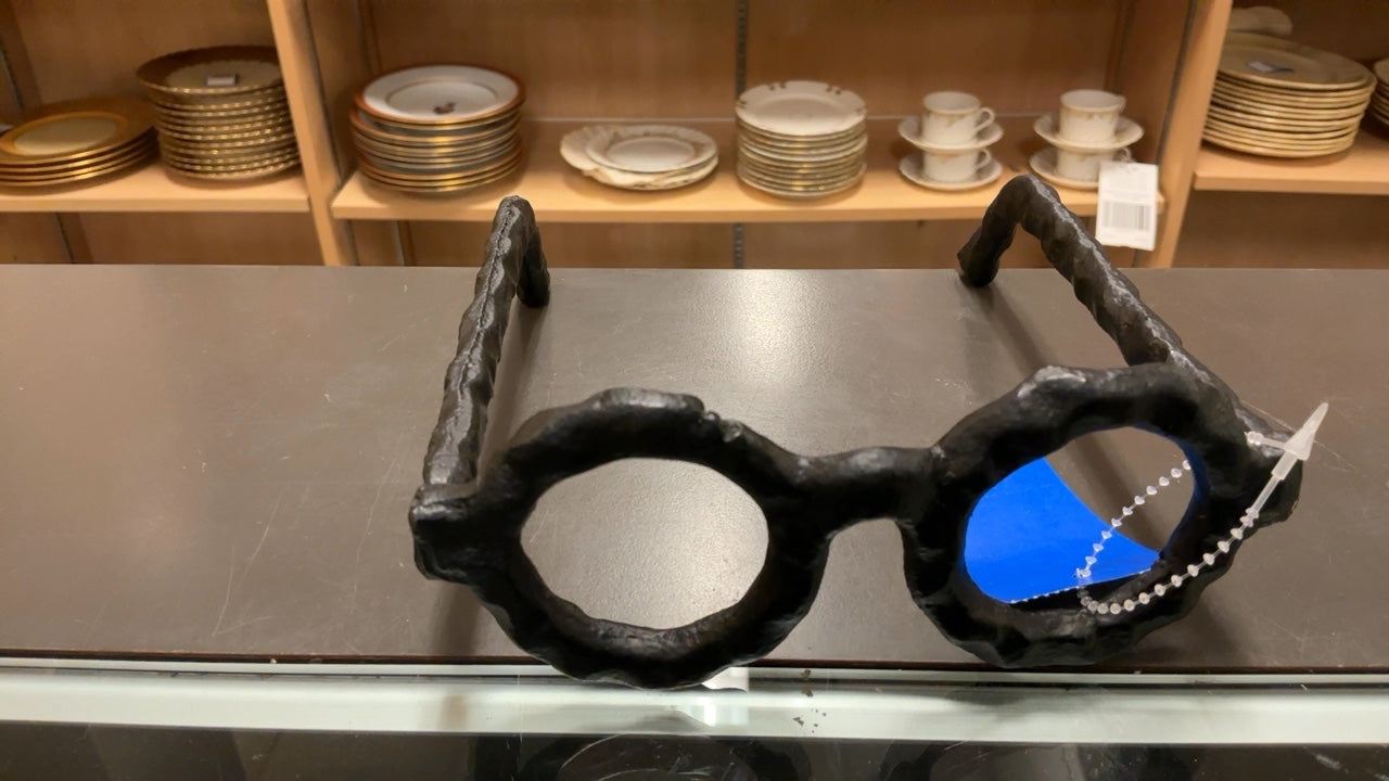 Oversized Cast Iron Eyeglasses Sculpture