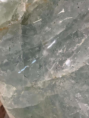 Monumental Polished Green Fluorite Freeform Sculpture on Stand 25" x 7"