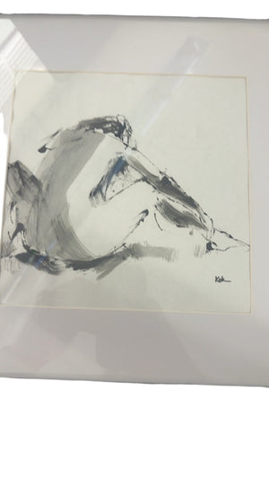 Onno Kok, drawing nude #2 female side Signed