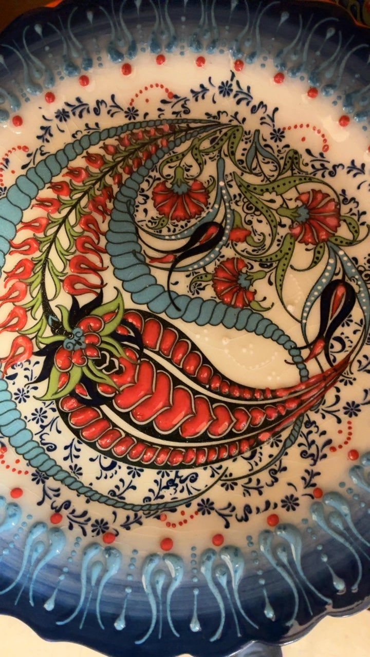 Hand Painted Turkish Nimet Plate Approx 9.25in