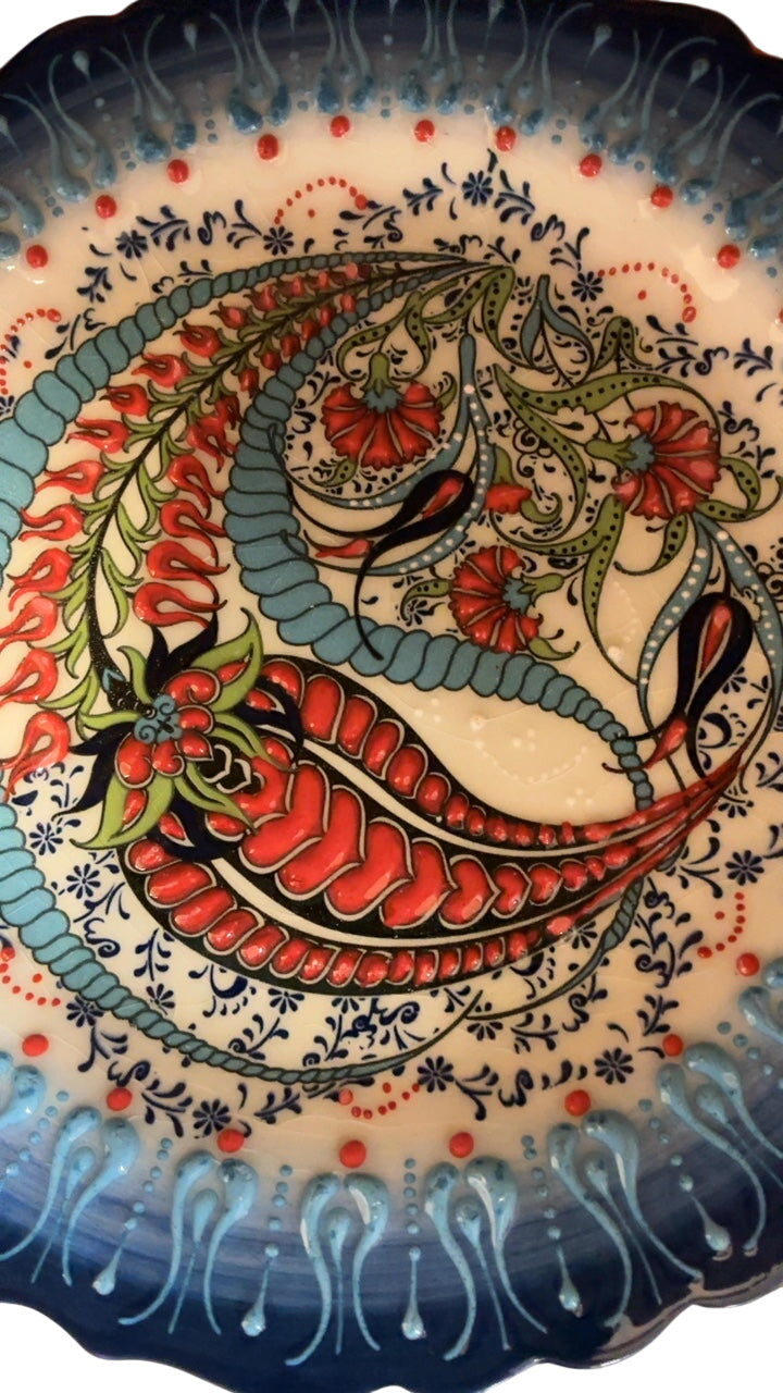 Hand Painted Turkish Nimet Plate Approx 9.25in