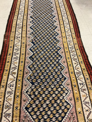 Persian Tribal Kilim Runner Rug 14' x3'.5