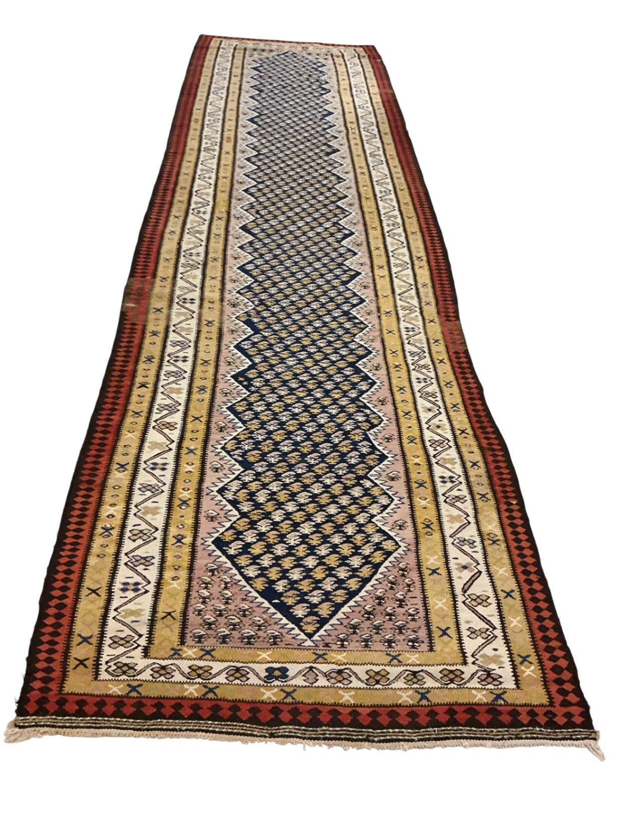 Persian Tribal Kilim Runner Rug 14' x3'.5