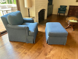 Down Skirted Chair & Ottoman