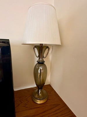 Marbro Mid-Century Modern Swedish Smoked Glass Urn Shape With Handles Table lamp