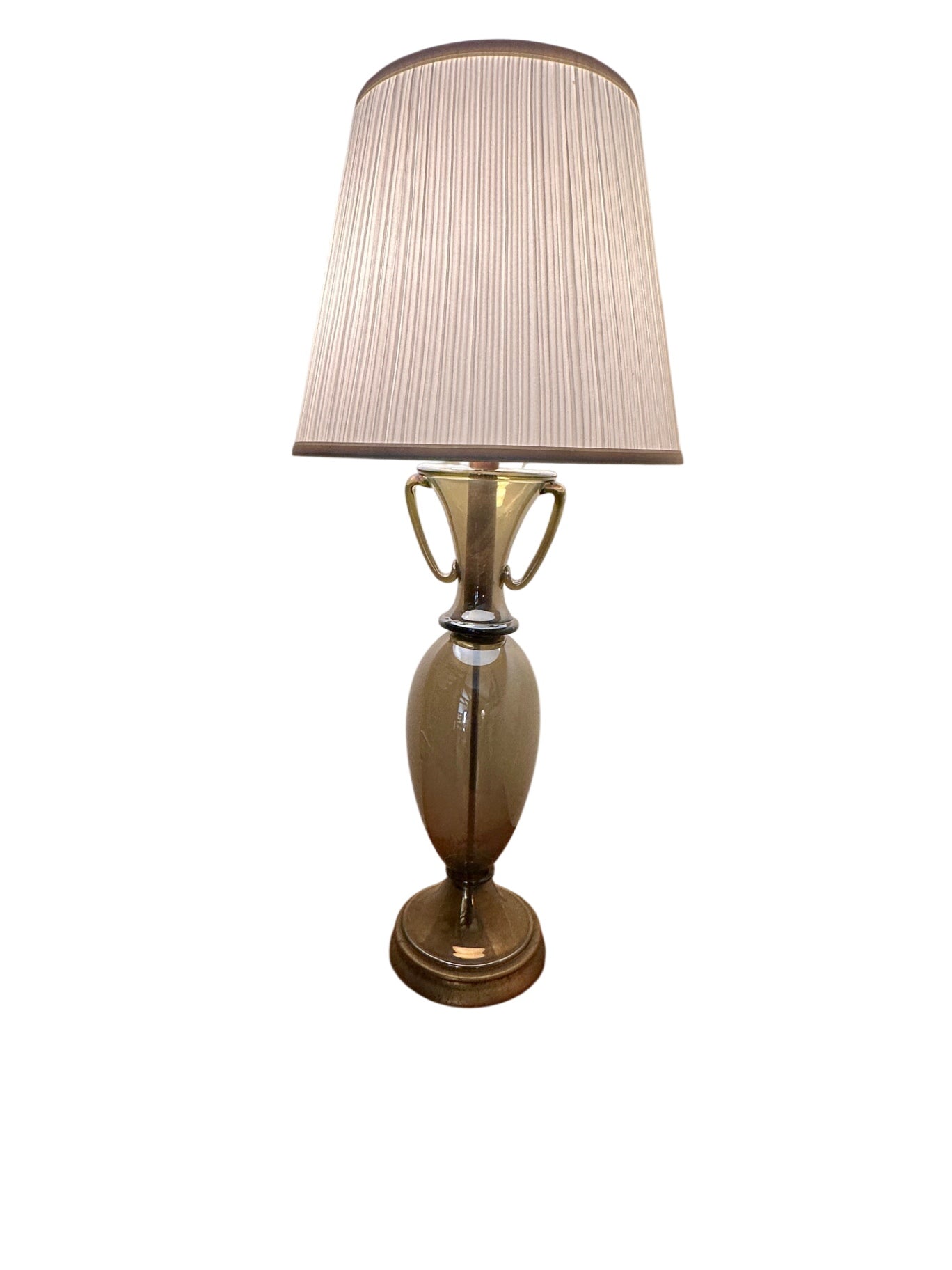 Marbro Mid-Century Modern Swedish Smoked Glass Urn Shape With Handles Table lamp