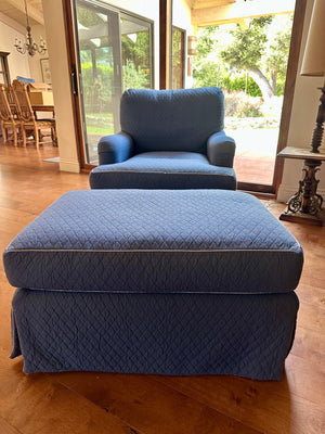 Down Skirted Chair & Ottoman
