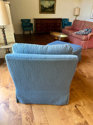 Down Skirted Chair & Ottoman