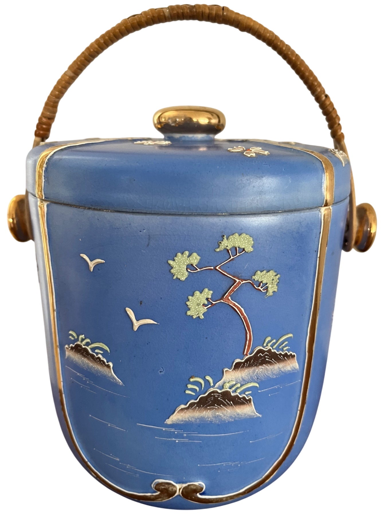 Antique Ceramic Japanese Cookie Jar  Moriyama,