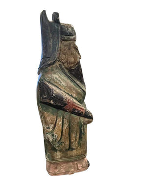 Chinese Scholar Carved Wood Figure 16" Made In Thailand