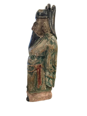 Chinese Scholar Carved Wood Figure 16" Made In Thailand