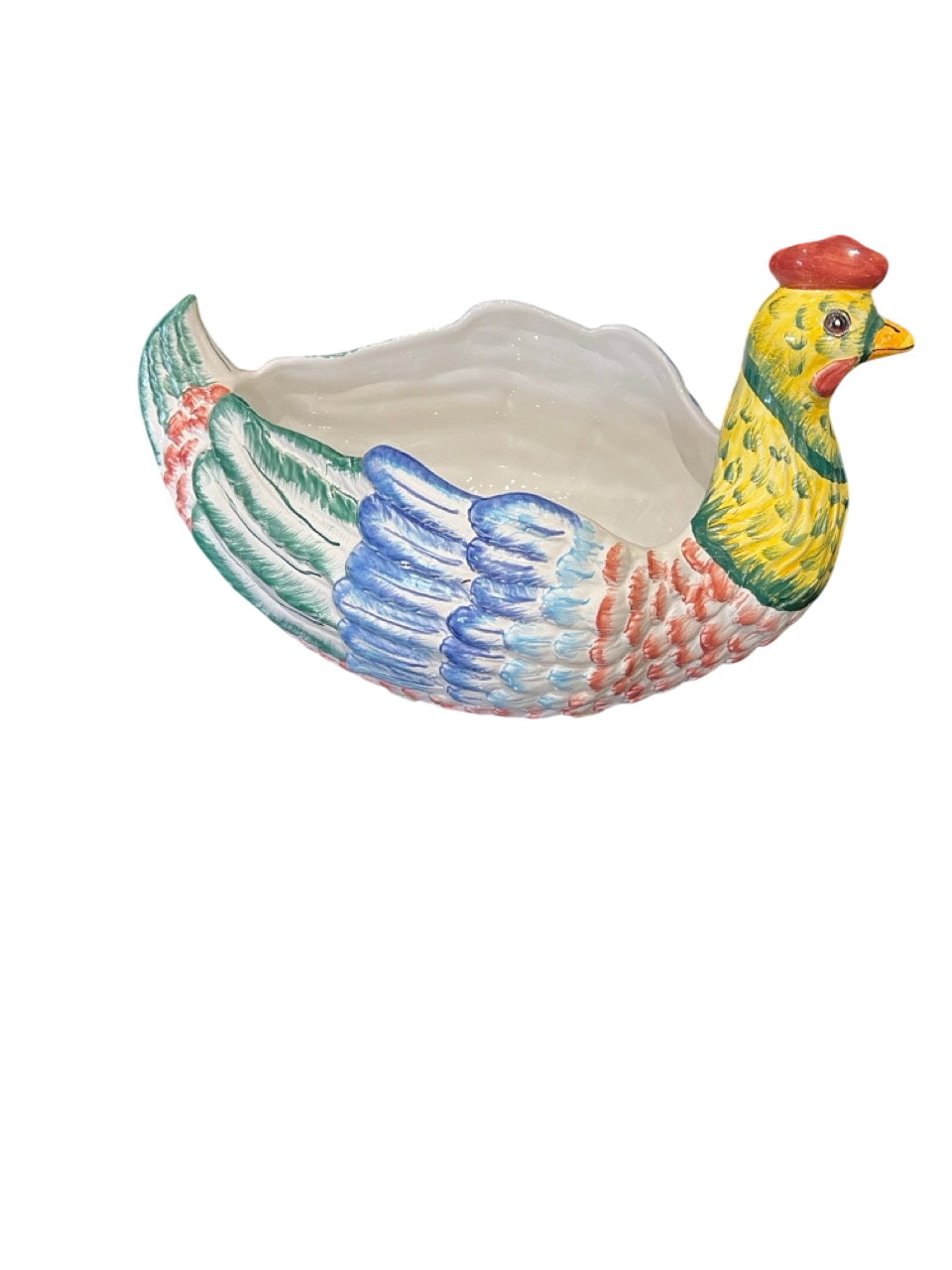Italian Rooster Ceramic Planter