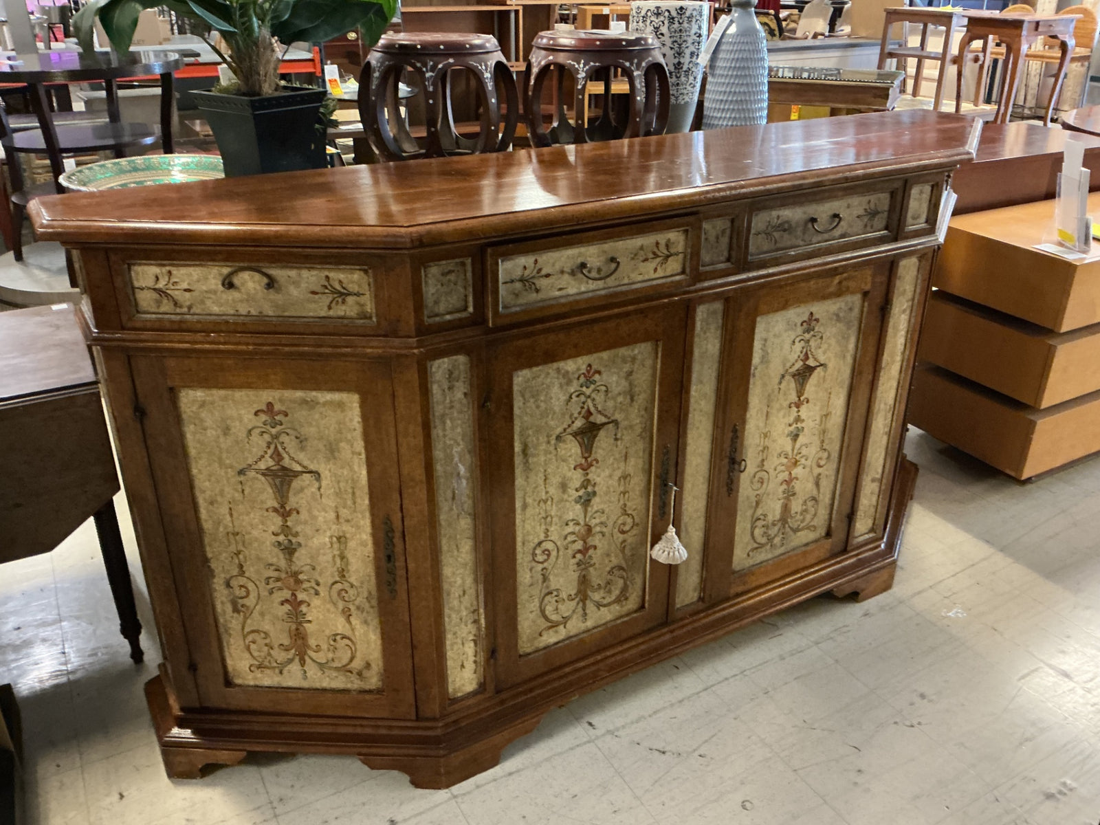 Demi-Lune Venetian Painted Sideboard