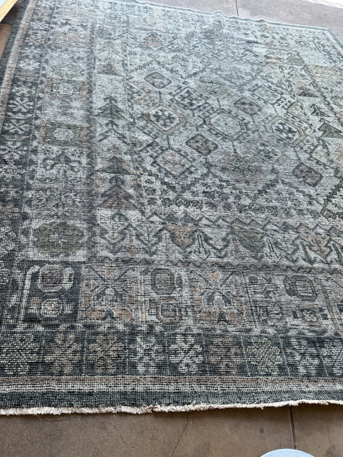Indian Heirloom Charcoal Rug  (98x115)