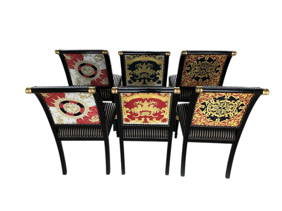 Hollywood Regency Versace Style Side Chairs (set of 6)