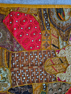 Indian Tapestry Beaded Wall Hanging 60" Long, 40" Wide