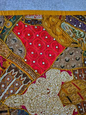 Indian Tapestry Beaded Wall Hanging 60" Long, 40" Wide