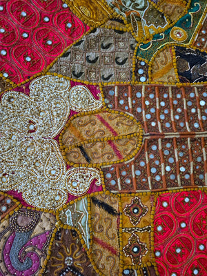 Indian Tapestry Beaded Wall Hanging 60" Long, 40" Wide