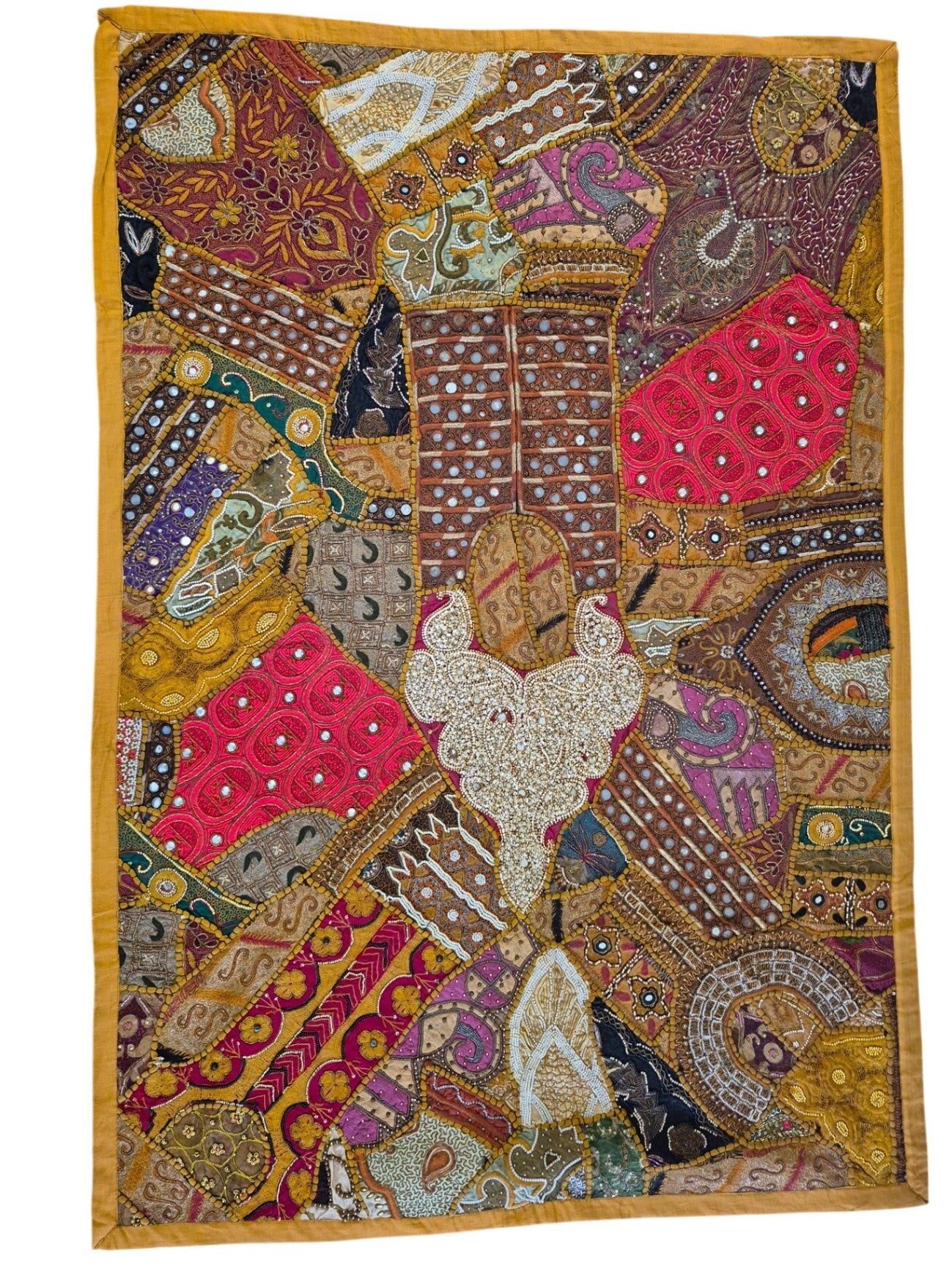 Indian Tapestry Beaded Wall Hanging 60" Long, 40" Wide