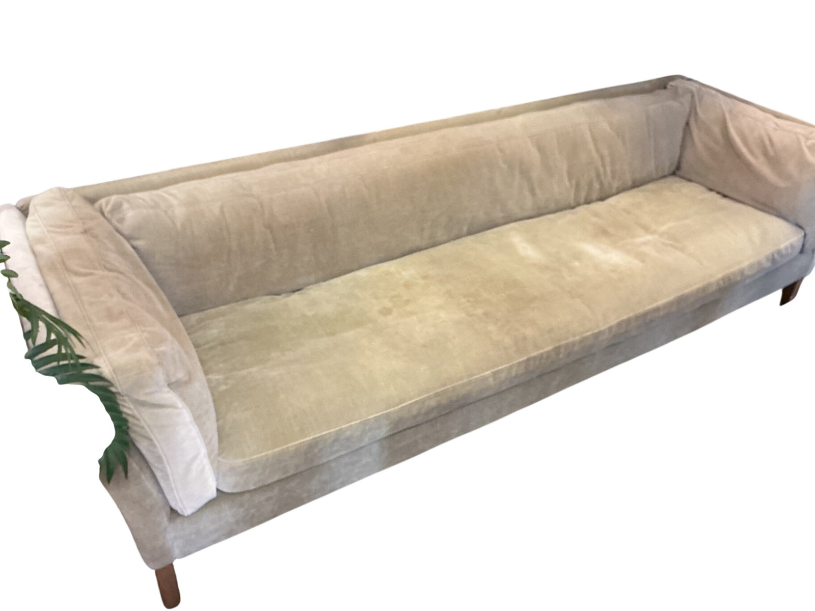 Upholstered Sage Single Cushion Sofa 95" W.